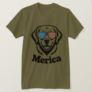 "Patriotic Pup in Shades – 4th of July Dog Pride!" T-Shirt