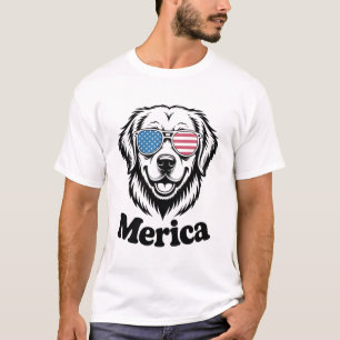 "Patriotic Pup in Shades – 4th of July Dog Pride!" T-Shirt