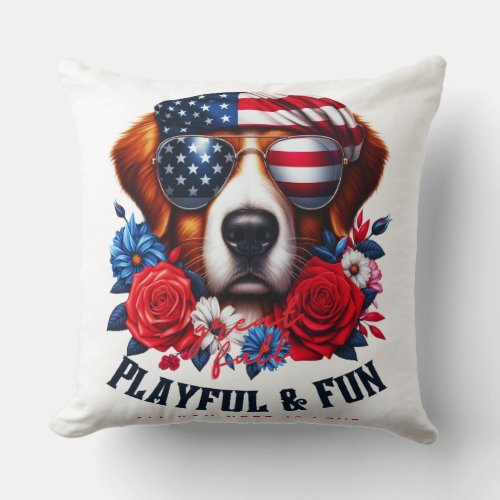 Patriotic Pup Snuggle Up with Pillow 