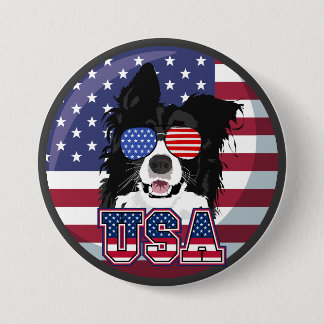 Patriotic Pup USA Button