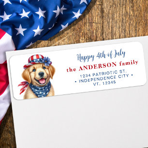 Patriotic Puppy 4th Of July Return Address Label