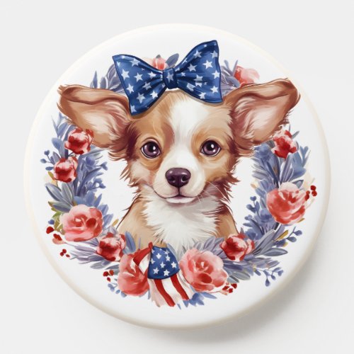 Patriotic Puppy 4th of July USA Independence Day PopSocket