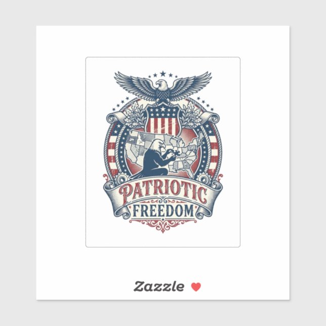 Patriotic Puzzle Lover Vector Graphic Tee Sticker (Sheet)