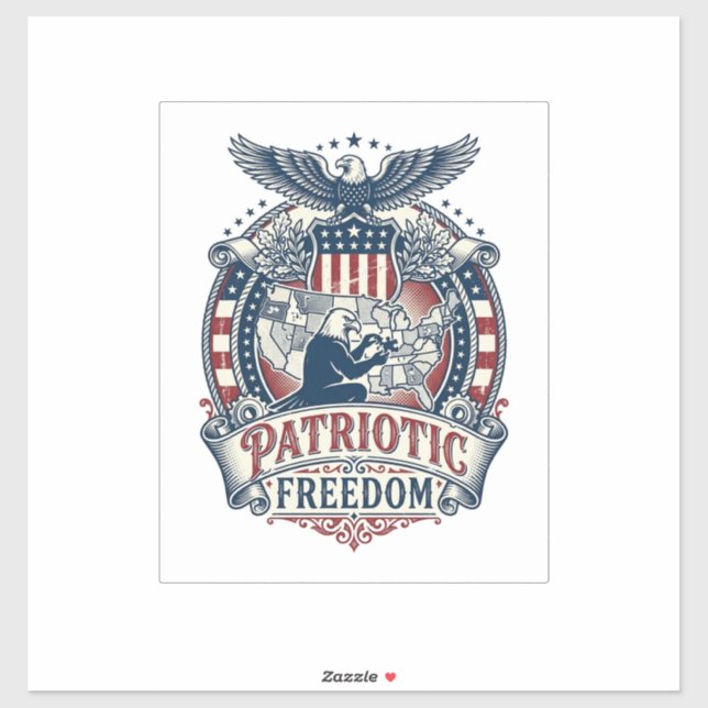 Patriotic Puzzle Lover Vector Graphic Tee Sticker (Sheet)