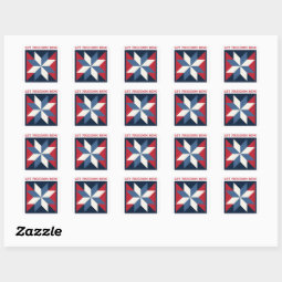 Patriotic Quilt Square Square Sticker | Zazzle