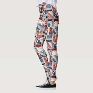 Patriotic Quiltted Look Leggings