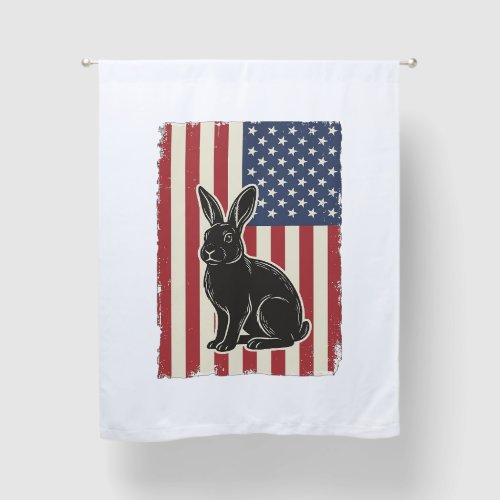 Patriotic Rabbit American Flag Vintage Engraving S Blackout Curtains