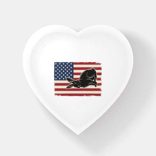 Patriotic Rabbit American Flag Vintage Engraving S Paperweight