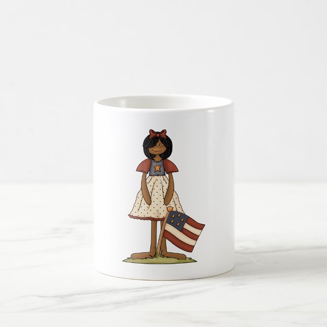 Patriotic Rag Doll Girl Americana Folk  Coffee Mug (Creator Uploaded)