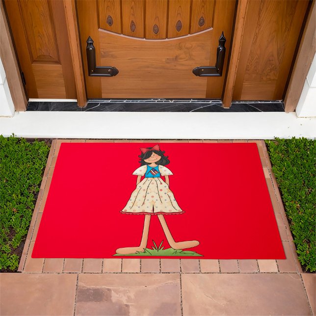 Patriotic Rag Doll Girl Americana Folk  Doormat (Creator Uploaded)