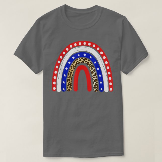 Patriotic Rainbow American Flag 4th of July Kids B T-Shirt (Design Front)