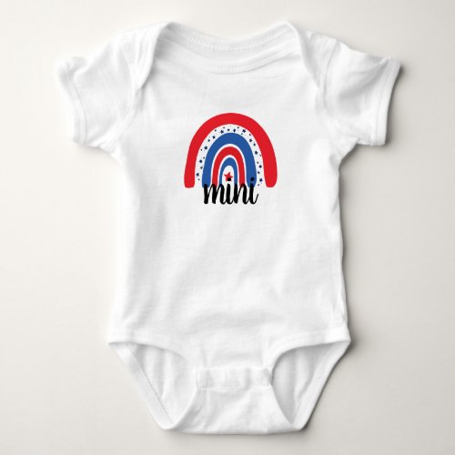 Patriotic Rainbow Stars Stripes Baby Girl Baby Bodysuit