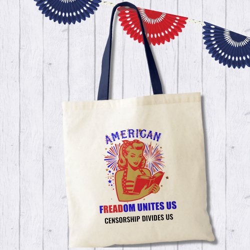 Patriotic Reading Freedom Tote Bag
