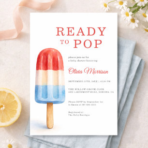 Patriotic Ready To Pop Popsicle Baby Shower Invitation