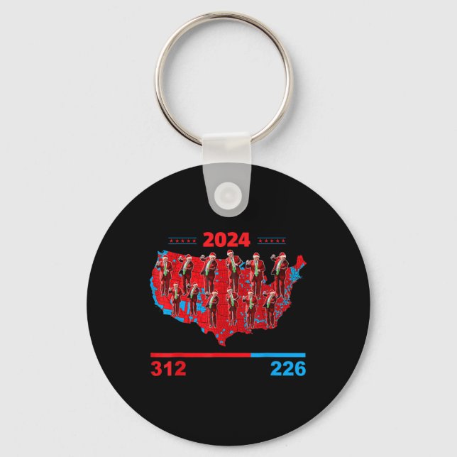 Patriotic Red And Blue Map County Election Map Fun Keychain (Front)