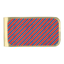 PATRIOTIC RED BLUE GOLD DIAGNONAL STRIPES