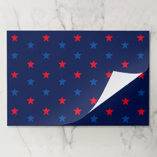 Patriotic red blue & navy stars pattern placemats