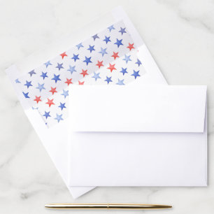 Patriotic Red & Blue Stars  Envelope Liner