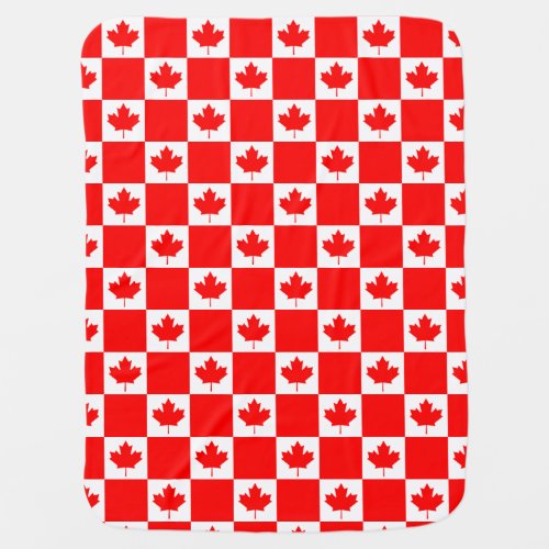 Patriotic red Canadian flag custom baby blanket