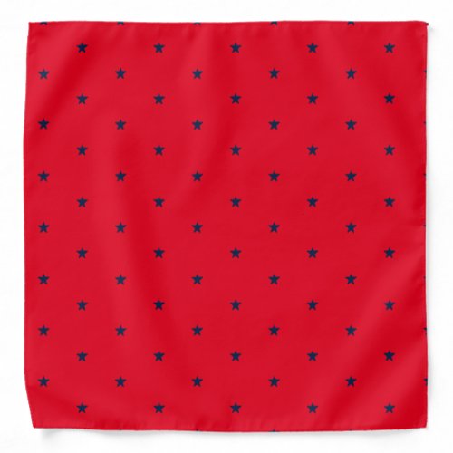 Patriotic red navy blue stars pattern cute holiday bandana