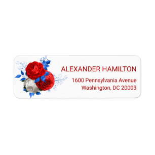 Patriotic Red Rose Bouquet Label