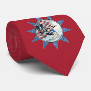 Patriotic Red USA American Flag Power Neck Tie