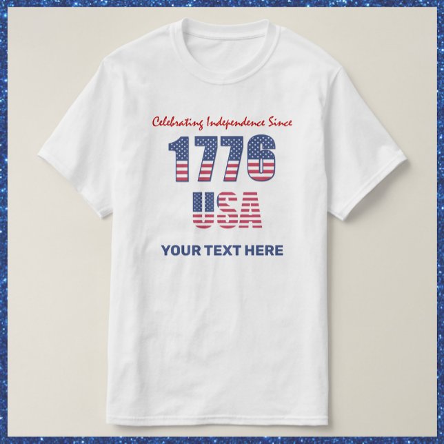 Patriotic Red White and Blue 4th of July 1776 T-Shirt (Creator Uploaded)
