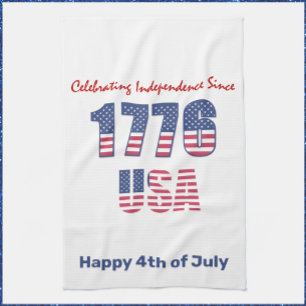 Patriotic Red White and Blue 4th of July  Kitchen Towel