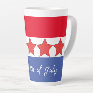 Patriotic Red White and Blue 4th of July Party Latte Mug