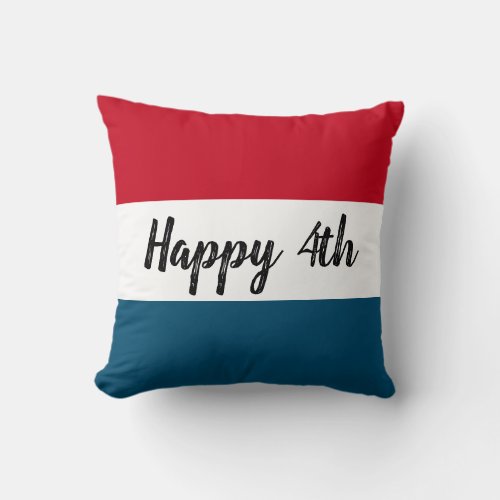 Patriotic Red White And Blue 4th Of July Throw Pillow
