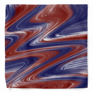 Patriotic Red White and Blue Abstract Pattern Bandana