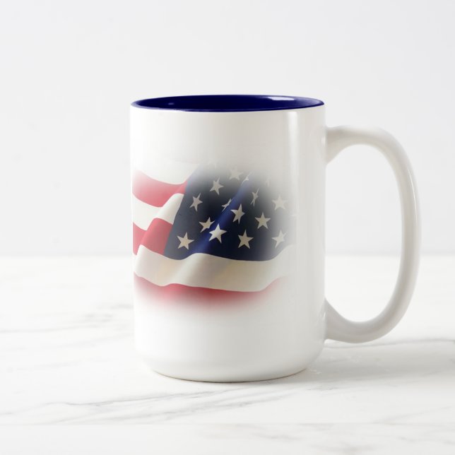 Patriotic Red, White and Blue America Flag Mug (Right)