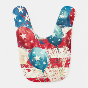 Patriotic Red White and Blue Baby Bib