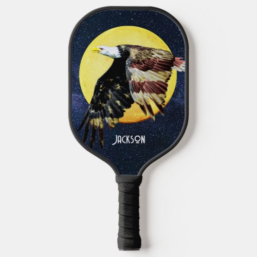 Patriotic Red White and Blue Bald Eagle  Pickleball Paddle