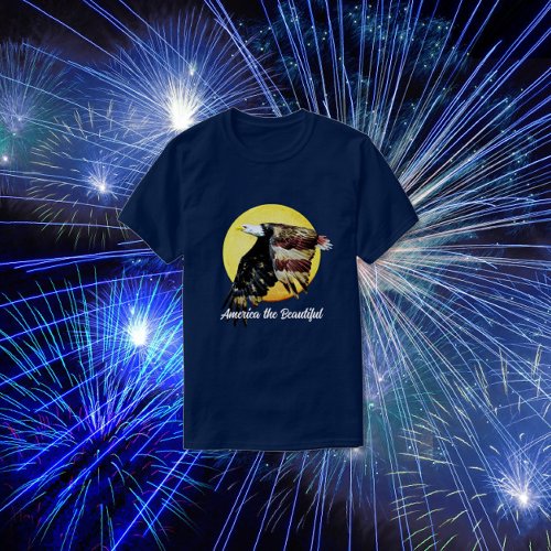 Patriotic Red White and Blue Bald Eagle T_Shirt