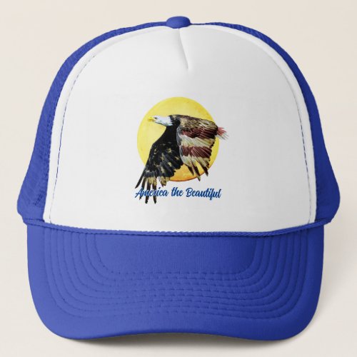 Patriotic Red White and Blue Bald Eagle Trucker Hat