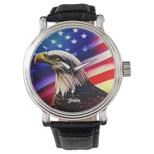 Patriotic Red White and Blue Bald Eagle Watch