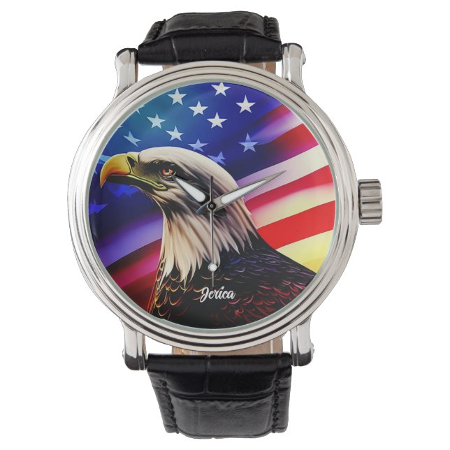 Patriotic Red, White and Blue Bald Eagle Watch (Front)
