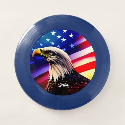 Patriotic Red White and Blue Bald Eagle Wham_O Frisbee