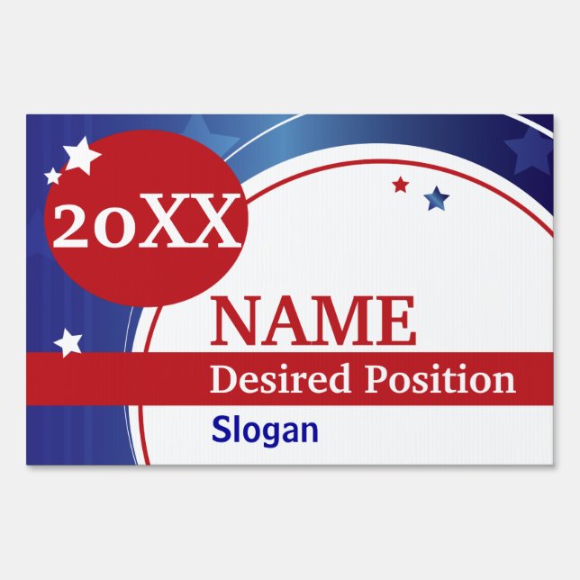 Patriotic Red White and Blue Campaign Yard Sign (Front)