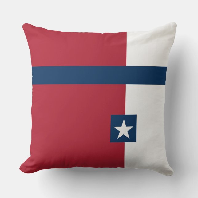 Patriotic Red White and Blue Color Blocked Throw Pillow (Front)