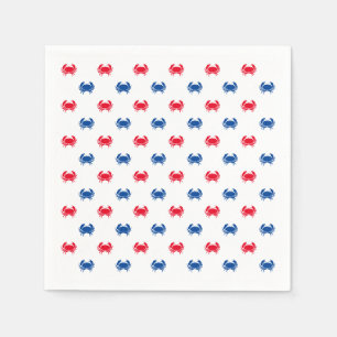 Patriotic Red white and blue crab pattern Napkins