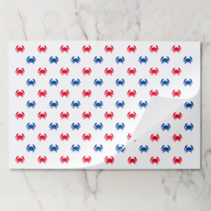 Patriotic Red white and blue crab pattern placemat