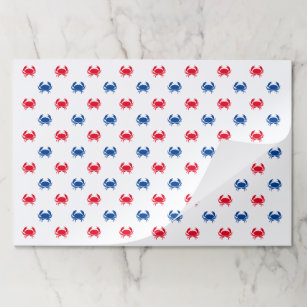 Patriotic Red white and blue crab pattern placemat