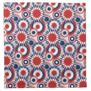 Patriotic Red White and Blue Fireworks Cloth Napkin