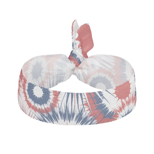 Patriotic Red White and Blue Fireworks Elastic Hair Tie (Front)