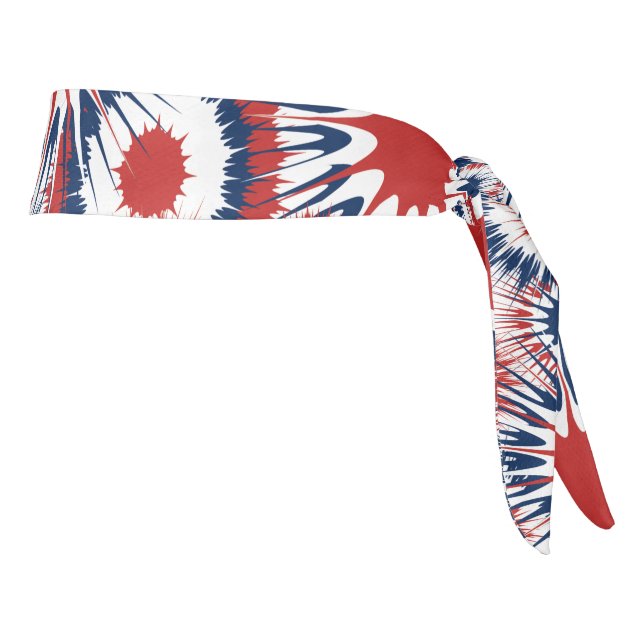 Patriotic Red White and Blue Fireworks Tie Headband (Rotate 90)
