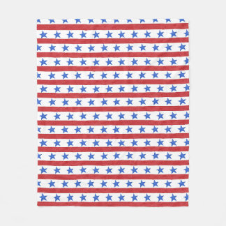 Patriotic Red white and blue Fleece Blanket
