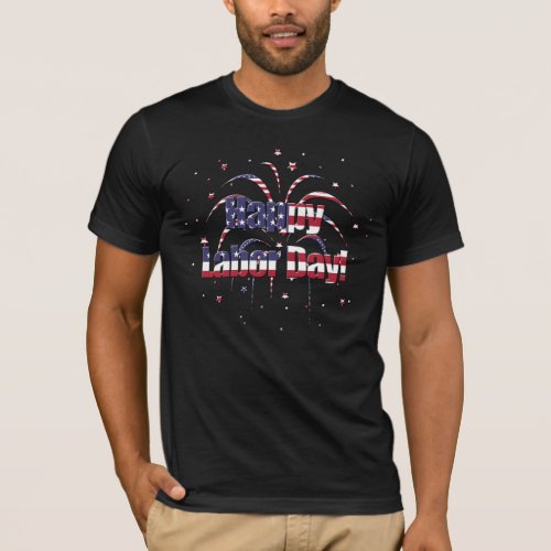 Patriotic Red White and Blue Happy Labor Day T_Shirt