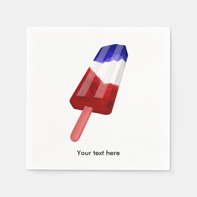 Patriotic Red White and Blue Iceblock Paper Napkins (Front)